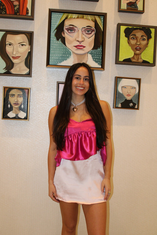 Blush Silky Mini Skirt